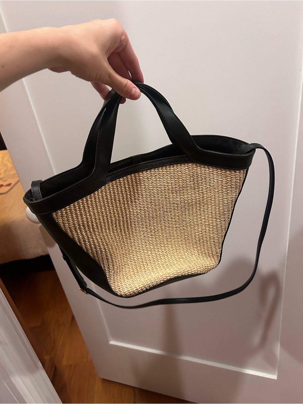 Khaite top handle basket bag with crossbody strap - Picture 3 of 7